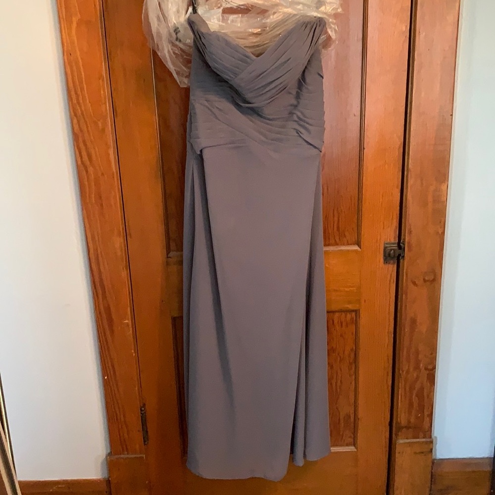 Alfred Angelo Charcoal Gray Bridesmaid Dress